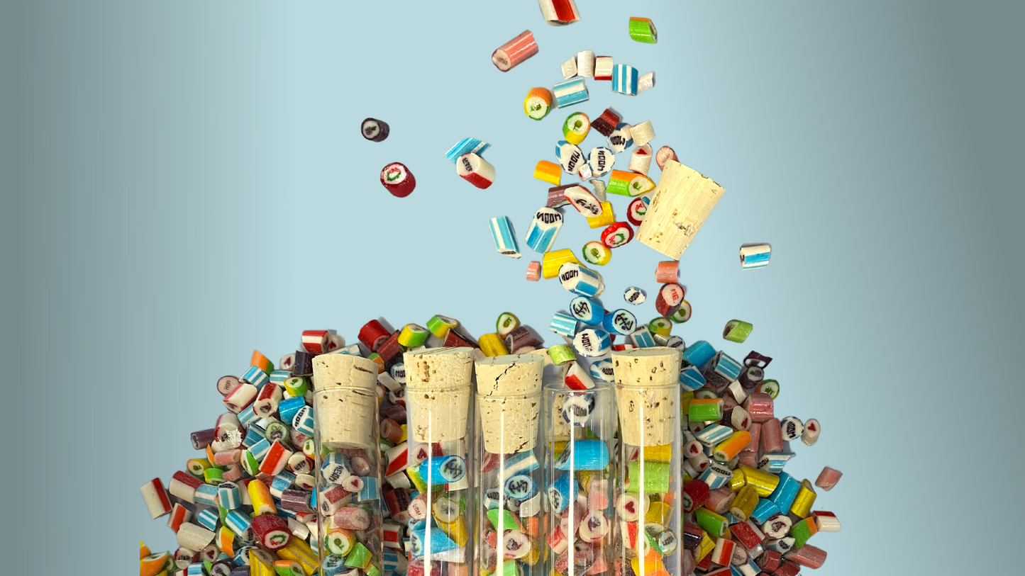 mini candy in a tube